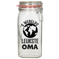 Cadeau voorraadpot - oma - glas - 12 x 7 cm - 1,5 liter - verjaardag cadeau - snoeppot - thumbnail