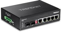 TRENDnet TI-G62 6-poorts geharde industriële gigabit DIN-rail-switch, 12 Gbps schakelcapaciteit, geharde metalen schakelaar beschermingsklasse IP30 (-40 tot 167ºF)