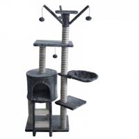 Gebor - Leuke Uitgebreide Katten Krabpaal Donkergrijs 50x35x135cm - Huisdieren – Katten - Speelparadijs