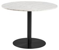 Eettafel Menno Marmer Wit Ø105cm Zwart Onderstel - Giga Living