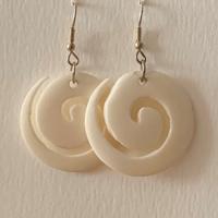 Oorhangers van Yakbeen Spiraal Wit (Ø 2,6 cm)