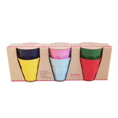 Rice - Small Melamine Kids Cups 6 Pcs - Favorite Colors