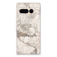 Google Pixel 7 Pro TPU Siliconen Hoesje Marmer Beige - thumbnail