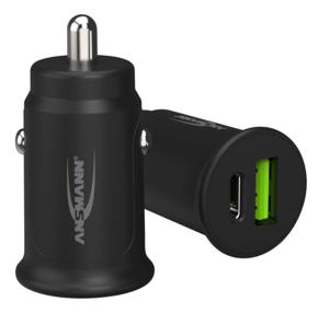 Ansmann InCar Charger CC230PD USB-oplader 30 W Auto, Vrachtwagen Uitgangsstroom (max.) 3000 mA Aantal uitgangen: 2 x USB 2.0 bus A, USB-C bus