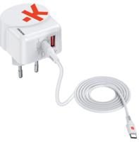 Skross Euro USB Charger AC65PD + USB-C cable USB-oplader 65 W Binnen, Thuis Uitgangsstroom (max.) 4.05 A Aantal uitgangen: 2 x USB 3.2 Gen 1 bus A (USB 3.0), - thumbnail