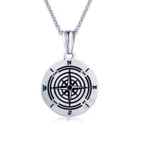 Heren Schakelketting Jasseron met Zilverkleurige Kompas Hanger