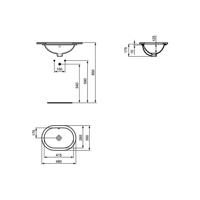 Ideal Standard Connect onderbouwwastafel ovaal 48x35cm m. overloop z. kraangat Ideal plus wit