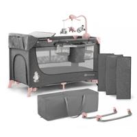 Kinderkraft - Reisbedje - Campingbedje - Joy - 126 x 65 x 76 cm - 10,5 kg - Roze - Eenvoudig inklapbaar