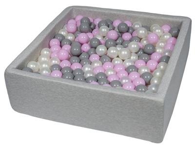 Viking Choice  Vierkante ballenbak 90x90 cm met 450 ballen parelmoer, licht paars & grijs