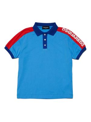 Dsquared2 Kids Poloshirt met logoprint - Blauw