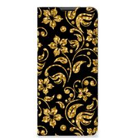 Motorola Moto G51 5G Smart Cover Gouden Bloemen - thumbnail