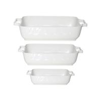 Set Van 3x Stuks Witte Ovenschalen/serveerschalen 17 X 17 Cm/24 X 19 Cm/29 X 23 Cm - Ovenschalen