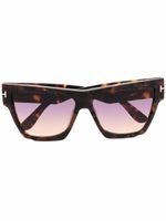 TOM FORD Eyewear lunettes de soleil FT0942 à monture oversize - Marron