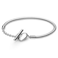 Pandora Moments 599285C00 Armband Heart T-Bar Snake Chain 19 cm - thumbnail