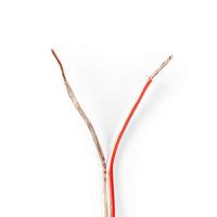 Nedis Speaker-Kabel | 2x 0.75 mm² | CCA | Rond | PVC | Folieverpakking 15.0 m Transparant
