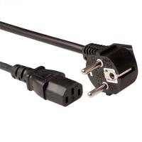 ACT Netsnoer LSZH mains connector CEE 7/7 male (haaks) - C13 zwart 2 m