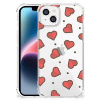 Apple iPhone 14 Plus Doorzichtige Silicone Hoesje Hearts