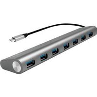 LogiLink UA0310 USB 3.0 hub (3.1 Gen 1) Type-C 5000Mbit/s Grijs 7 poorten - thumbnail