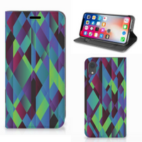 Apple iPhone Xr Stand Case Abstract Green Blue - thumbnail