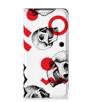 Mobiel BookCase Samsung Galaxy S22 Skull Red