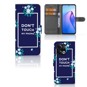 OPPO Reno8 Pro Portemonnee Hoesje Flowers Blue DTMP