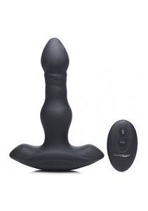 Vibrating and Thrusting Remote Control Silicone Anal Plug