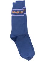 Marni chaussettes à logo imprimé - Bleu - thumbnail