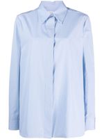 Jil Sander chemise en coton à fermeture dissimulée - Bleu - thumbnail