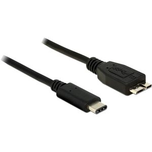 DeLOCK 1m USB 3.1 USB-kabel USB 3.2 Gen 2 (3.1 Gen 2) USB C Micro-USB B Zwart