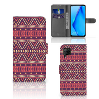 Huawei P40 Lite Telefoon Hoesje Aztec Paars - thumbnail