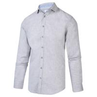 Blue Industry Heren Overhemd Grijs Linnen Perfect Fit