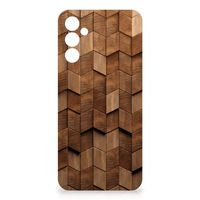 Bumper Hoesje voor Samsung Galaxy A14 5G Wooden Cubes - thumbnail