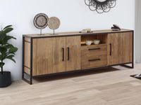 Dressoir SAMOSA 3 deuren 2 lades 224 cm old teck