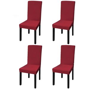 Stoelhoezen stretch 4 stuks bordeaux