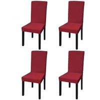 Stoelhoezen stretch 4 stuks bordeaux