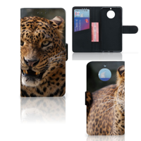 Moto G5S Telefoonhoesje met Pasjes Luipaard