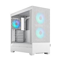 Fractal Design Pop Air RGB Wit - Gehard Glas Clear Tint - Honingraat Mesh Front - TG zijpaneel - Drie 120 mm Aspect 12 RGB-ventilatoren inbegrepen - ATX High Airflow Mid Tower PC Gaming Case