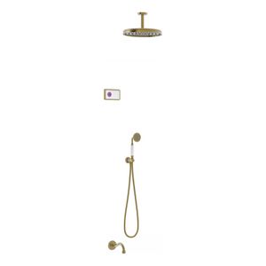 Regendouche set electronisch Tres Shower Technology Classic | Inbouw | Thermostaatkraan | 3-weg | Vintage | Messing mat