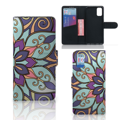 Samsung Galaxy A41 Hoesje Purple Flower Samsung Galaxy A41 Hoesje Purple Flower