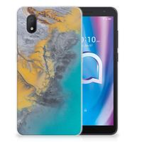 Alcatel 1B (2020) TPU Siliconen Hoesje Marble Blue Gold