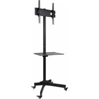 Techly ICA-TR21 flat panel vloer standaard Portable flat panel floor stand Zwart 139,7 cm (55 )