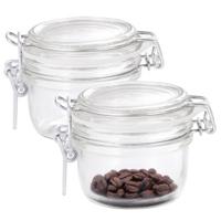 Voorraad/weckpot - 2x - transparant - glas - 8 x 7 cm - 125 ml - Bormioli Rocco