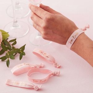 Armbandjes Team Bride Roze Floral (5st)