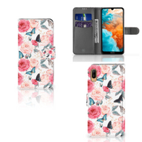 Huawei Y6 (2019) Hoesje Butterfly Roses - thumbnail