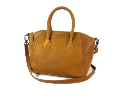 Damestas schoudertas TRENDY Wax Pull Up Cognac