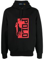 Polo Ralph Lauren hoodie en coton mélangé à logo imprimé - Noir