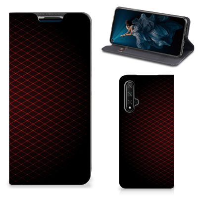 Honor 20 | Huawei Nova 5T Hoesje met Magneet Geruit Rood