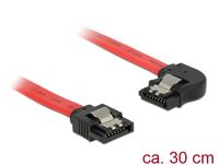 Delock 83963 SATA 6 Gb/s Kabel recht naar links haaks 30cm rood - thumbnail