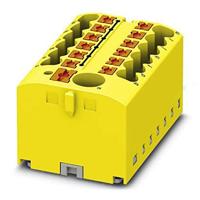PHOENIX CONTACT PTFIX 6/12X2,5 YE verdelerblok, basisklem met voeding, 450 V, 24 A, aantal aansluitingen 13, doorsnede 0,14 mm²-4 mm², AWG 26-12, breedte 41 mm, hoogte 21,7 mm, geel, 8 stuks
