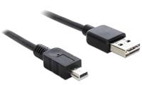 Delock USB-kabel USB 2.0 USB-A stekker, USB Mini-B stekker 5.00m Zwart aan beide zijden bruikbare Ste